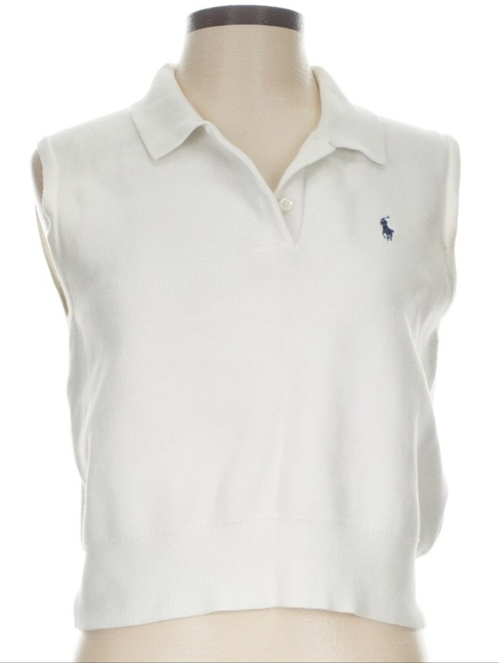 Polo by Ralph Lauren White Sleeveless Polo Sweater Vest